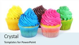  Presentation with fresh ginger root on white - Amazing slide deck having blue yellow - fresh tasty cupcakes on white backdrop and a light blue colored foreground