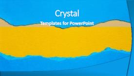  Presentation with yellow paper - PPT layouts featuring blue yellow - ripped paper background background and a teal colored foreground
