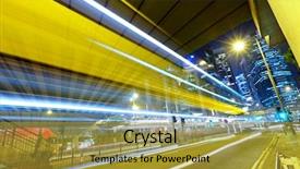  Presentation with tunnel - PPT layouts having blue yellow - traffic pass through tunnel background and a gold colored foreground