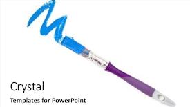  Presentation with blue line - Beautiful PPT theme featuring blue zigzag of painting backdrop and a  colored foreground