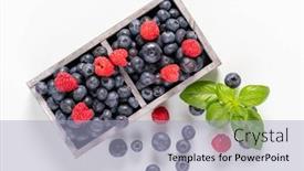  Presentation with high quality - Beautiful theme featuring blueberries-and-raspberries-in-wooden backdrop and a light blue colored foreground