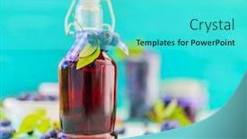  Presentation with blueberries - Amazing PPT layouts having blueberries blueberries juice and jam with berries backdrop and a cyan colored foreground