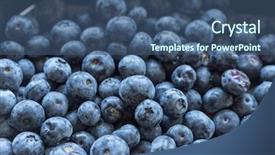  Presentation with healty - Presentation theme having blueberries concept of natural healty background and a ocean colored foreground