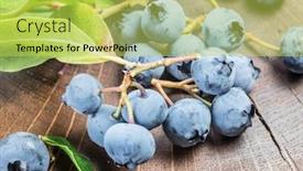  Presentation with blueberries - Slide set featuring blueberries-on-the-wooden-table background and a yellow colored foreground