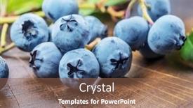  Presentation with blueberries - Presentation theme with blueberries-on-the-wooden-table background and a tawny brown colored foreground