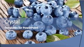  Presentation with blueberries - Slide set featuring blueberries over old wooden table background and a ocean colored foreground