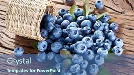  Presentation with blueberries - Audience pleasing PPT theme consisting of blueberries over old wooden table backdrop and a ocean colored foreground