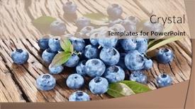  Presentation with blueberries - Colorful slide deck enhanced with blueberries-over-old-wooden-table backdrop and a lemonade colored foreground