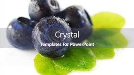  Presentation with blueberries - Beautiful PPT theme featuring blueberries over white background shallow depth of field backdrop and a dark gray colored foreground