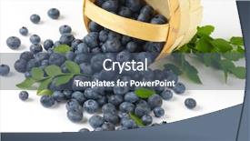  Presentation with blueberries - PPT layouts having blueberries spilled from the basket background and a ocean colored foreground