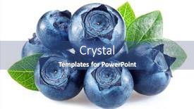  Presentation with blueberry - Beautiful presentation design featuring blueberries-with-blueberry-leaves-isolated backdrop and a ocean colored foreground