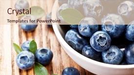  Presentation with blueberry - PPT theme with blueberry - blueberries in a bowl background and a lemonade colored foreground