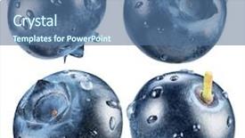  Presentation with blueberry - Beautiful slides featuring blueberry - four blueberries in different view backdrop and a ocean colored foreground
