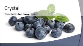  Presentation with blueberry - Slides featuring blueberry - heap of blueberries with mint background and a white colored foreground