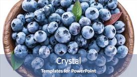  Presentation with blueberry - Slide set consisting of blueberry - ripe blueberries in the wooden background and a ocean colored foreground