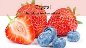  Presentation with blueberry - Amazing presentation theme having blueberry - strawberries and blueberries on white backdrop and a coral colored foreground