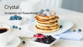  Presentation with blueberry - Theme with blueberry and jam on white background and a lemonade colored foreground