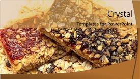  Presentation with granola - Beautiful PPT layouts featuring blueberry and strawberry granola bars backdrop and a  colored foreground
