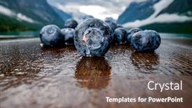  Presentation with blueberry - Colorful PPT theme enhanced with blueberry-antioxidants-on-a-wooden backdrop and a tawny brown colored foreground