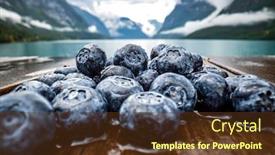  Presentation with blueberry - PPT theme featuring blueberry-antioxidants-on-a-wooden background and a tawny brown colored foreground