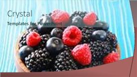  Presentation with blackberry - Cool new slides with blueberry-blackberry-raspberry-bowl backdrop and a cool aqua colored foreground