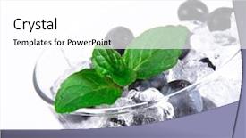  Presentation with chemistry leaves green leaf - PPT layouts featuring blueberry cocktail with mint leaves background and a  colored foreground