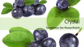  Presentation with blueberry - Slide deck featuring blueberry collection set closeup macro background and a yellow colored foreground