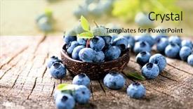  Presentation with rustic nutrition - Slide set consisting of blueberry freshly picked blueberries background and a yellow colored foreground