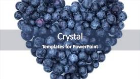  Presentation with healthy eating - Amazing PPT theme having blueberry heart shape symbol concept backdrop and a ocean colored foreground