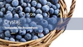  Presentation with blueberry - Beautiful slides featuring blueberry-in-basket-isolated-over backdrop and a ocean colored foreground