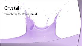  Presentation with milk splash - Beautiful presentation design featuring blueberry milk splash isolated on white background backdrop and a white colored foreground