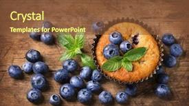  Presentation with old metal sheet roof texture - PPT theme having blueberry muffins in old metal background and a tawny brown colored foreground