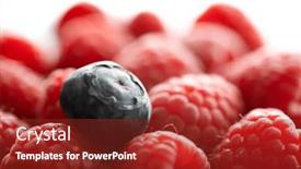  Presentation with blueberry - Presentation theme consisting of blueberry-on-a-raspberries-fresh background and a tawny brown colored foreground