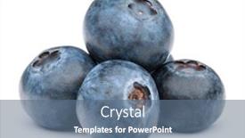  Presentation with blackberry - Cool new slide deck with blueberry or bilberry or blackberry or blue whortleberry or huckleberry isolated on white background cutout backdrop and a ocean colored foreground