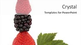  Presentation with blackcurrant - Presentation theme with blueberry raspberry blackberry and strawberry in perfect balance with blackcurrant and leaf isolated over white background background and a white colored foreground