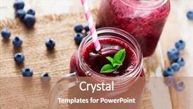  Presentation with blueberry - Colorful slides enhanced with blueberry smoothie in a glass backdrop and a coral colored foreground
