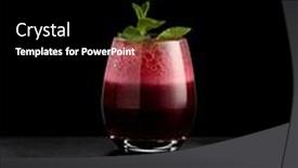  Presentation with healthy drink - Presentation theme enhanced with blueberry-smoothie-on-black-stone background and a black colored foreground