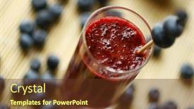  Presentation with blueberry - PPT theme having blueberry-smoothie background and a tawny brown colored foreground