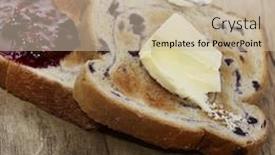  Presentation with blueberry bread - Presentation design with blueberry-swirl-bread-toasts background and a soft green colored foreground