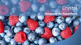  Presentation with blueberry - Audience pleasing PPT theme consisting of blueberry with raspberry macro photo backdrop and a teal colored foreground