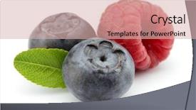  Presentation with blueberry - Beautiful slides featuring raspberries blueberries - blueberry with raspberry backdrop and a soft green colored foreground