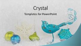  Presentation with vintage christmas - Amazing PPT theme having bluebirds - christmas ornaments and blue bird backdrop and a light gray colored foreground