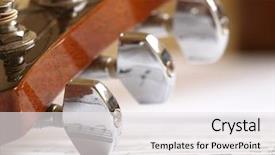  Presentation with music note - Beautiful slides featuring bluegrass - color photo of an strings backdrop and a white colored foreground