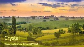  Presentation with kentucky - Presentation theme consisting of bluegrass - kentucky country evening background and a tawny brown colored foreground