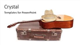  Presentation with old fashioned country kitchen - Cool new theme with bluegrass - old suitcase and guitar backdrop and a white colored foreground