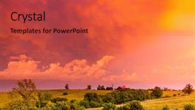  Presentation with kentucky - Beautiful theme featuring bluegrass - scenic view of cental kentucky backdrop and a red colored foreground