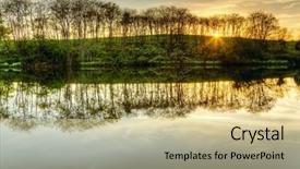  Presentation with christian sunset religious - Slide set with bluegrass - sunset on a lake background and a  colored foreground