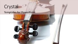  Presentation with violin orchestra conductor - PPT theme consisting of bluegrass - violin isolated on white background and a  colored foreground