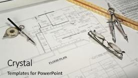  Presentation with architecture - Beautiful slide deck featuring blueline - architecture drawings and equipment backdrop and a light gray colored foreground