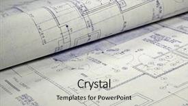  Presentation with table ronde - PPT theme having blueline - blueprints on a table background and a  colored foreground